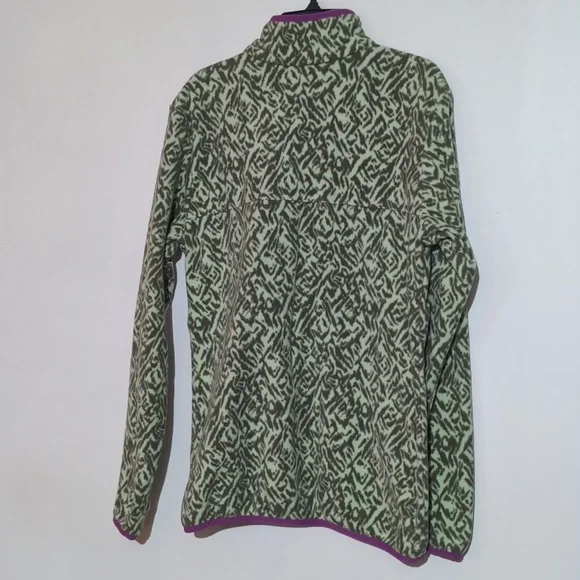 Columbia Green Fleece Pullover Jacket Medium Snap Neck - Picture 3 of 6